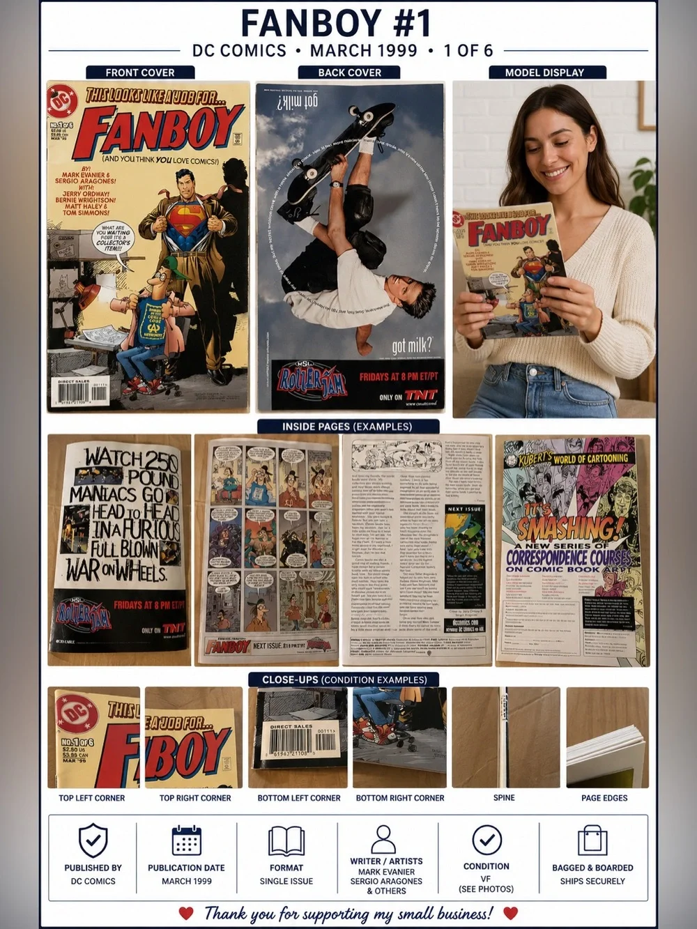 Fanboy #1 DC Comics 1999 Mark Evanier Sergio Aragones Bernie Wrightson VF
